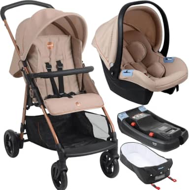 Carrinho com Moises Bebe Conforto Base Burigotto Lui Mon Amour