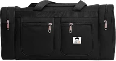 Bolsa de Viagem Grande, Preta, Multi-Compartimentos com Zíperes, Alças Resistentes Mala de Mão Viagem Avião Nylon