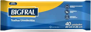 Toalhas Umedecidas Bigfral 40 unidades