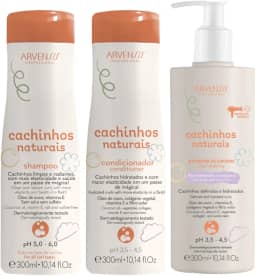 Arvensis Vegan Professional, Kit Shampoo, Condicionador e Ativador Cachinhos Infantil Arvensis