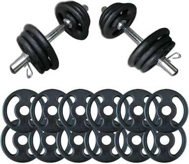 CIUZE Kit de Halteres de Barras Ajustável 40cm com 12kg em Aço Inoxidável Vários Cores