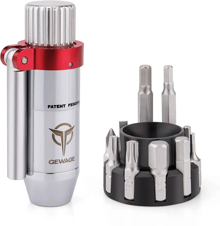 Chave de Torque de Bicicleta com Alça T – Ajustável 3-10 Nm Inclui 2, 3, 4, 5, 6 e 8 mm Chaves Allen T25 T30 Torx – Chave de Torque Hexagonal de 1/4 de polegada para Reparo de Casa e Bicicletas