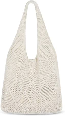 Bolsa de crochê, bolsa de praia de malha, bolsa Hobo de verão, bolsa boho, para mulheres