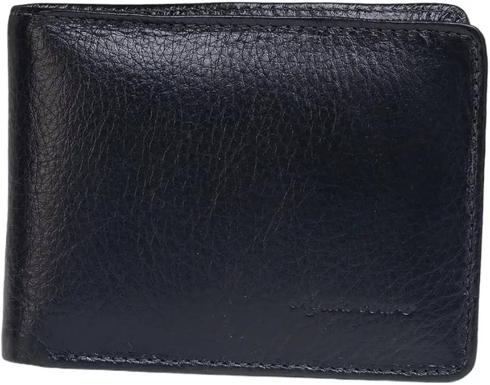 Águia Couro Carteira Masculina de Couro Legítimo com Porta Moeda, Carteira para 13 Cartões, Carteira Preta de Couro Macio Linda Caixa para Presente