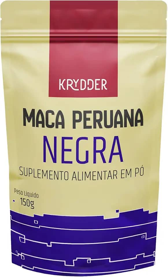 Maca Peruana Negra Em Pó Premium - 150G Pura Energia Natural - Gelatinizada - Para Homens e Mulheres - Maca Peruana Importada - Pura Sem Aditivos - Krydder Superalimentos