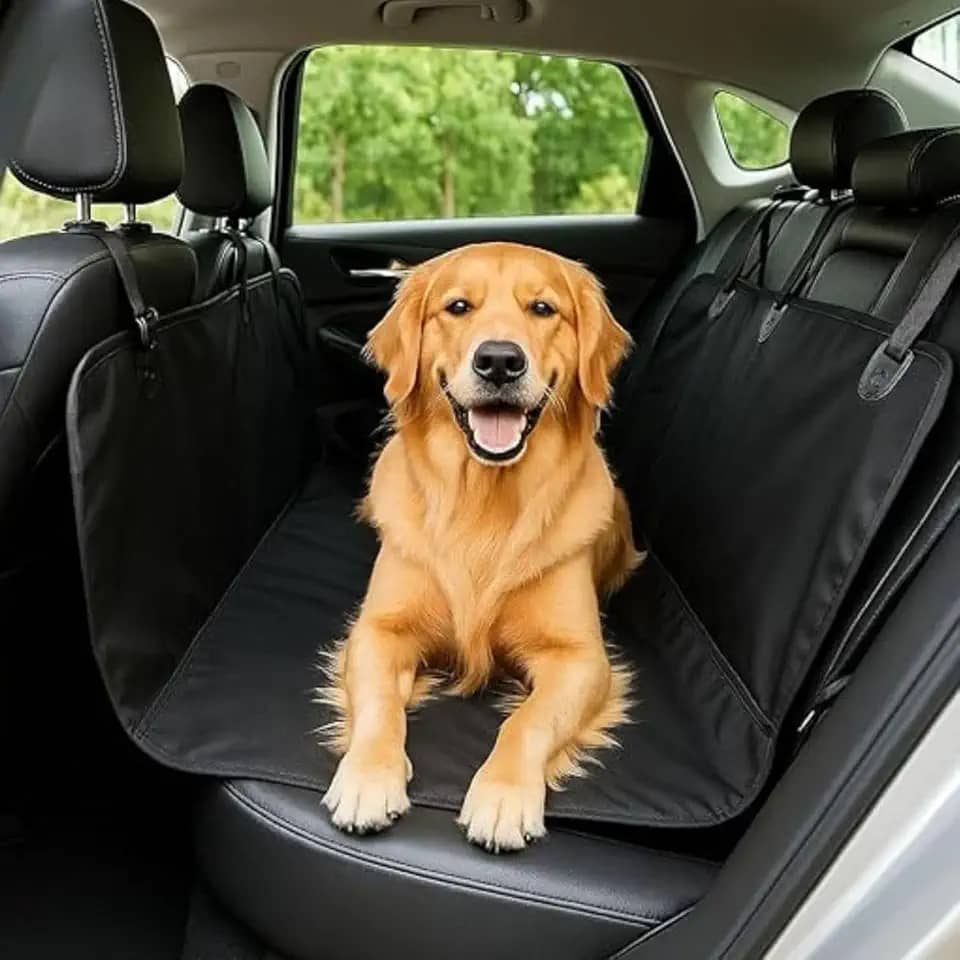 Capa Protetora Impermeável para Banco Traseiro de Carro Tecido Reforçado Antiderrapante Dobrável Universal para Transporte de Pets Cães e Gatos