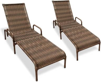 Kit 2 Espreguiçadeiras Área Externa, Catar Fibra Sintética (Argila)