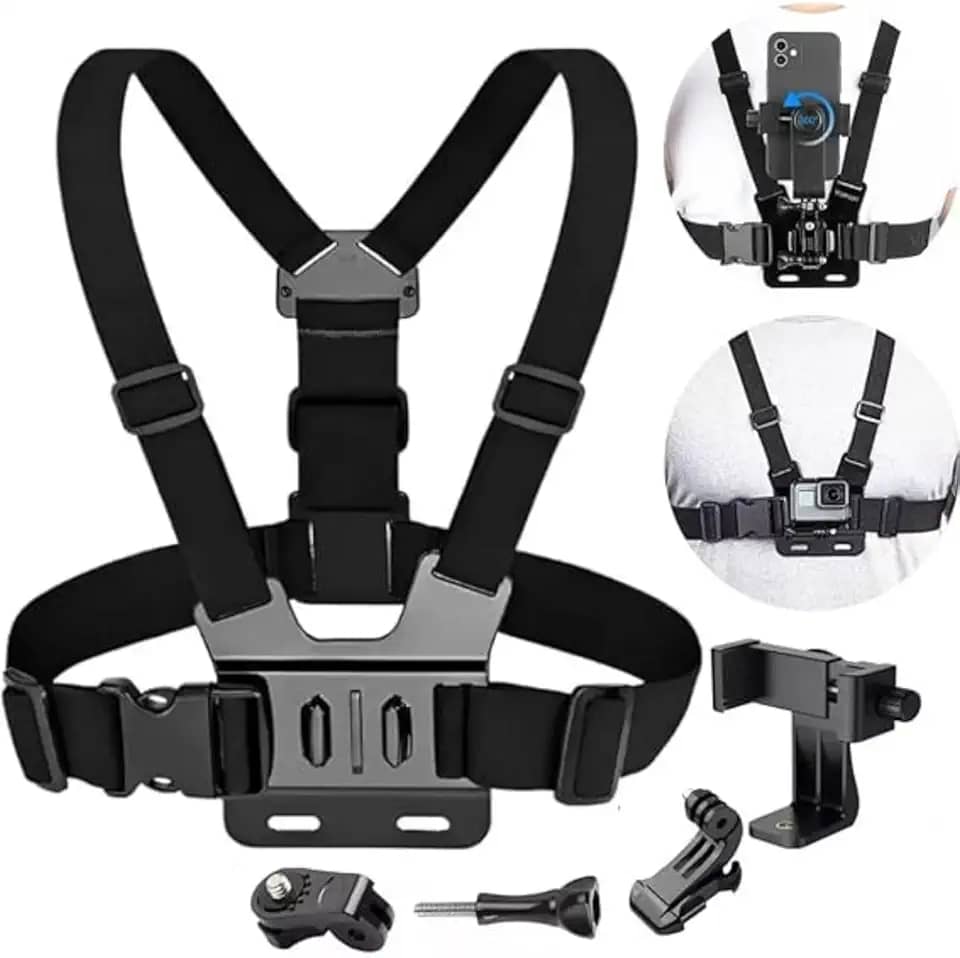 Suporte De Peitoral Para Celular Câmera Gopro Ajustável Expansível Esportivo Moto Bike Peitoral