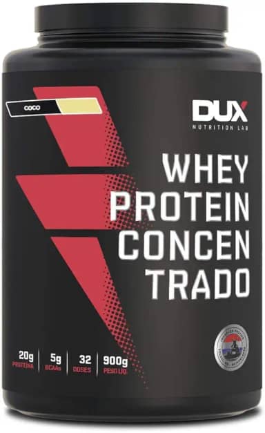 Whey Protein Concentrado Coco Pote 900g – Contribui para o Ganho Muscular Hipertrofia – Dux Human Health