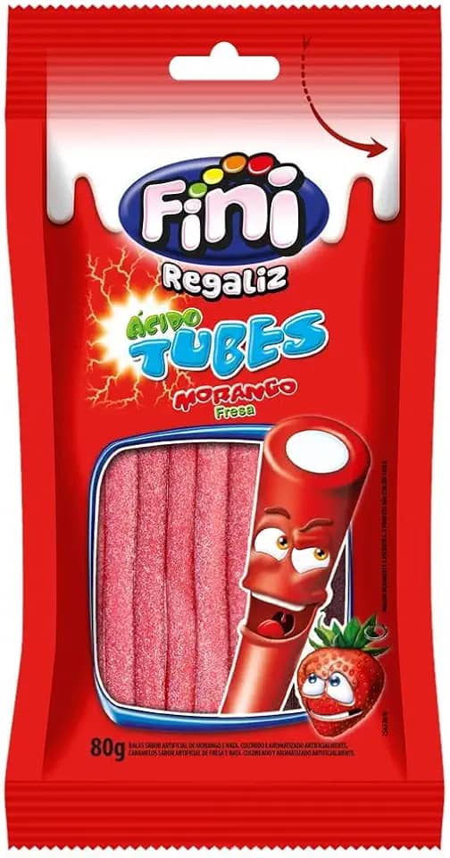 Bala Fini Tubes Morango 80g