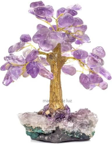 Árvore Cristais Ametista com Drusa Ametista na Base 12cm