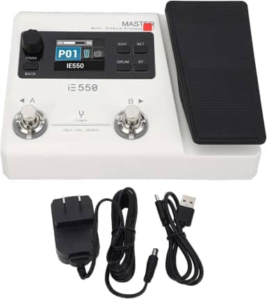 M-VAVE DK IE-550 Processador de Efeitos Múltiplos para Guitarra e Baixo com Pedal de Expressão Multilíngue, Compatível com Aplicativo Móvel, 70 Efeitos, Simulação IR de 512 Pontos, Máquina de Bateria