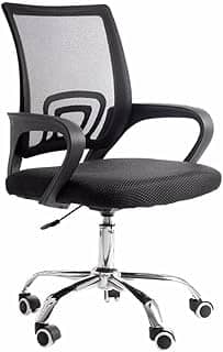 Cadeira de Escritório Secretária Base Cromada com Rodinha Fortt Roma Preta - CSF06-P