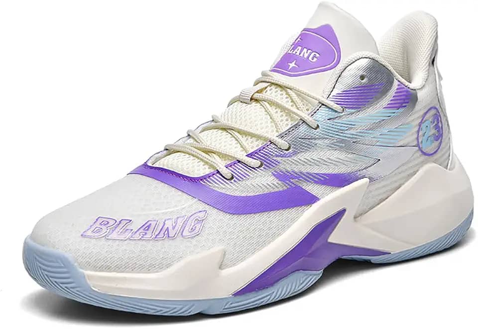 Tênis de basquete masculino antiderrapante, calçado esportivo com sola borracha, adequado para treinamento ao ar livre Equipamento de basquetebol