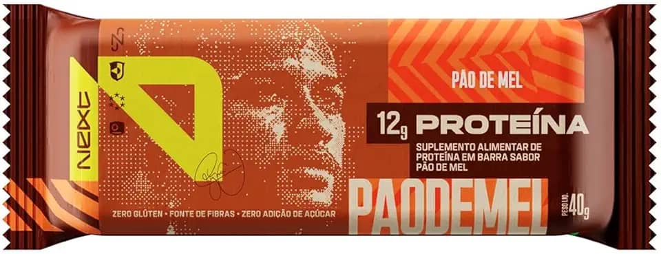 Next 10, Barra de Proteína 40g - Caixa c/ 12 Un - Next10 Sabor:Pão de Mel C/Recheio de Caramelo