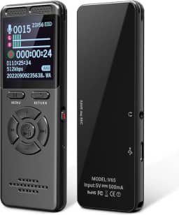 Koutonnly Gravador de voz de 64 GB com reprodução, gravador de áudio USB-C com tela colorida, redução de ruído de 7 níveis e proteção por senha, gravador ativado por voz para palestras, reuniões e