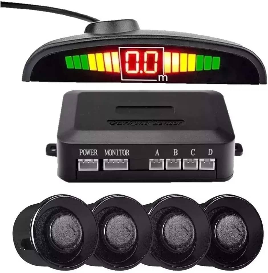 Briwax Sensor De Estacionamento Ré 4 Pontos Display Led 4 Sensores, Sinal Sonoro