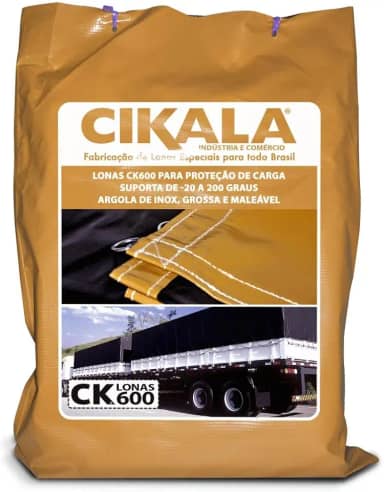 Lona para Caminhão 6x2 M Laranja CK600 Micras em PVC Emborrachado – Impermeável, Meia Argola Resistência e Segurança para Grandes Cargas