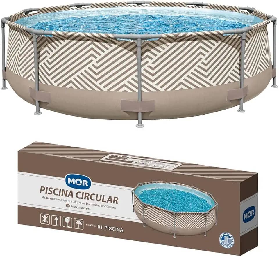 Piscina Mor 5200 Litros Circular Estruturada Reforçada C Saida P Filtro P Familia Verão
