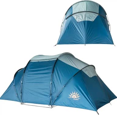 Barraca para 6-8 Pessoas, Barraca Familiar Resistente ao Clima, Dupla Camada, Barraca de 2 Cômodos com Área de Vivência e Montagem Fácil para Exteriores, Quintal e Acampamento