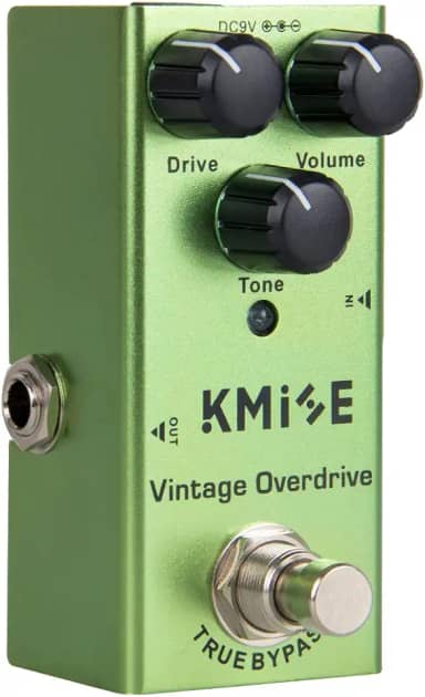 Pedal de efeitos para guitarra elétrica Kmise Vintage Overdrive Mini tipo único DC 9V True Bypass