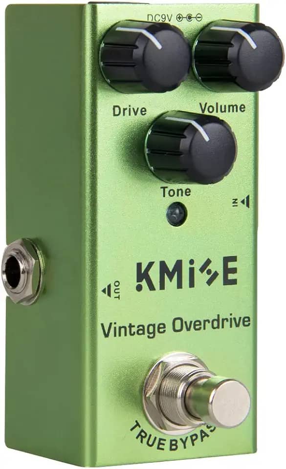 Pedal de efeitos para guitarra elétrica Kmise Vintage Overdrive Mini tipo único DC 9V True Bypass