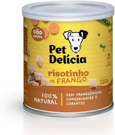 Pet Delícia Risotinho de Frango 320g, Alimentação Natural para Cães, Receita Leve de fácil digestão com Arroz e Frango