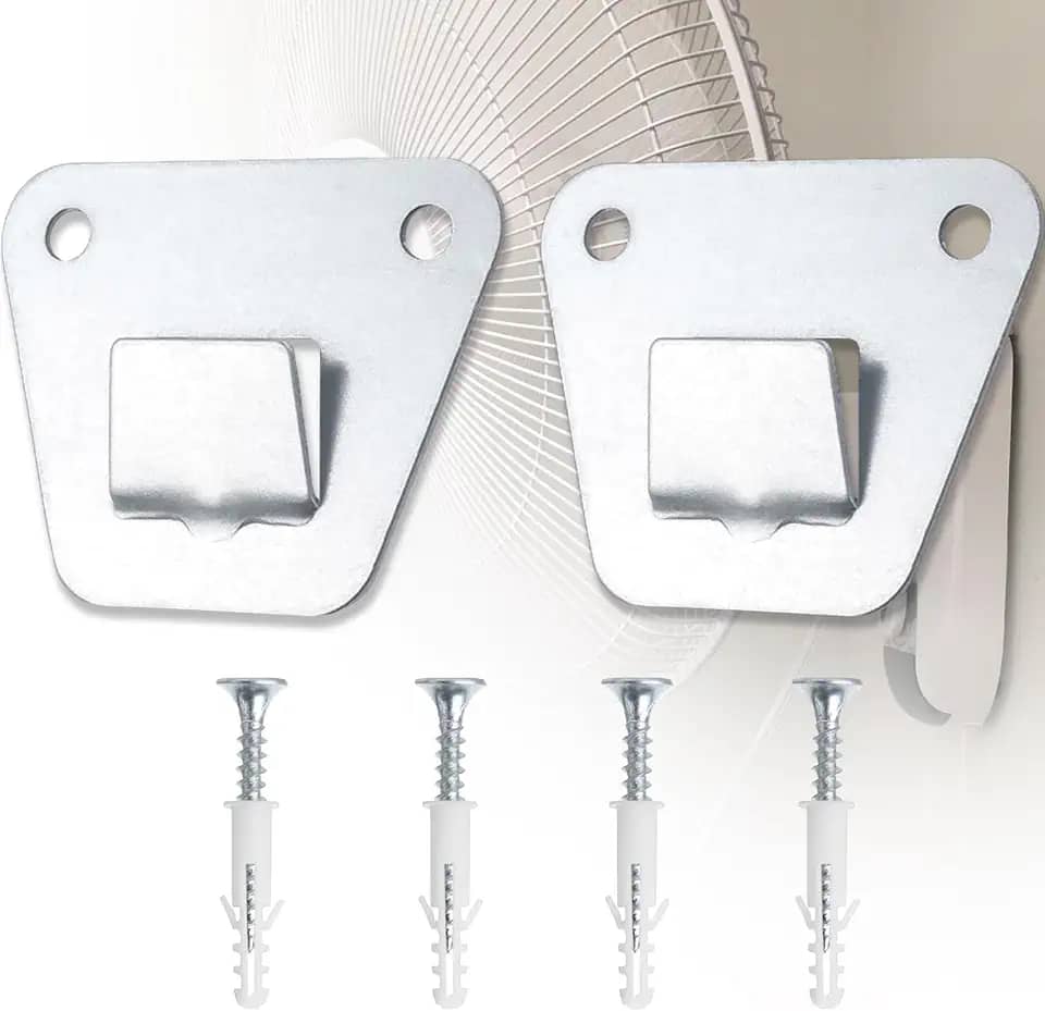 Conjunto de 2 suportes de montagem de ventilador de parede resistentes - aço sólido, com parafusos de fixação, suporte oculto para ventiladores oscilantes