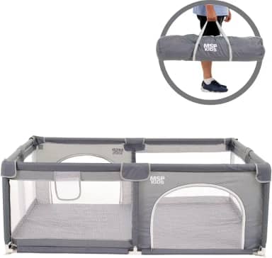 Cercado de Bebê Cercadinho Infantil Chiqueirinho Grande de Proteção Criança Grande Tamanho 180x150x66 MSP KIDS