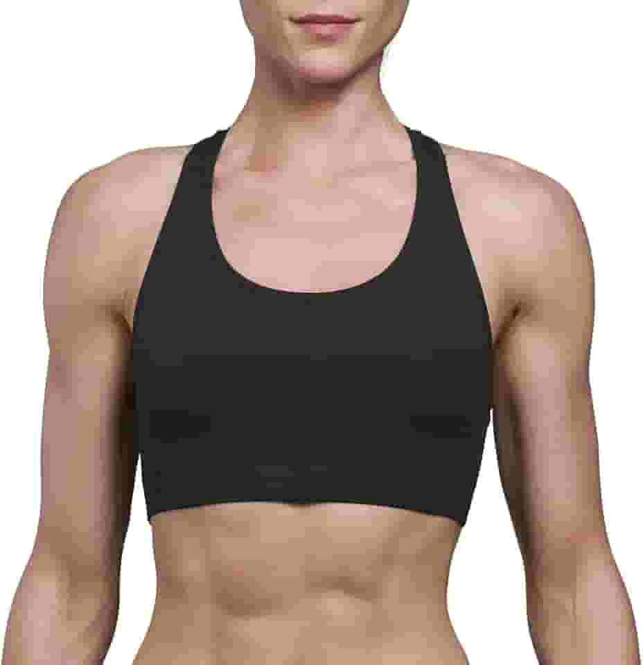 Sutiã Esportivo Challenge Top Duplo Sem Costura Dry Antiviral Bacteriostático Alta Sustentação Preto para Mulher Adulta