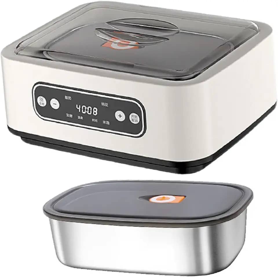 DimyFew Máquina de Iogurte Elétrica em aço Inoxidável para Casa, sem copo
