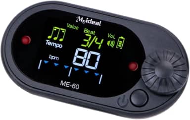 Metrônomo digital, contador vocal, robusto, multiuso, profissional, gerador de tons de metrônomo eletrônico para baixo, piano, ukulele, bateria, Preto