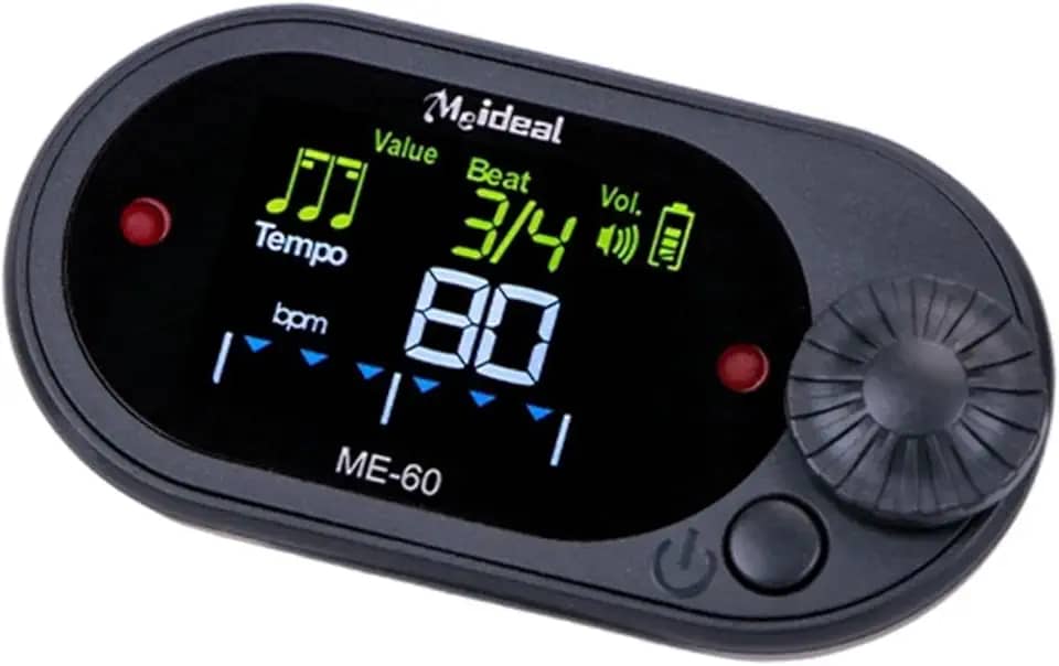 Metrônomo digital, contador vocal, robusto, multiuso, profissional, gerador de tons de metrônomo eletrônico para baixo, piano, ukulele, bateria, Preto