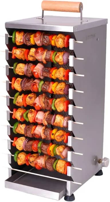 Titan Eletro, Churrasqueira para 10 Espetinhos Gás GLP Inox Portátil Titan