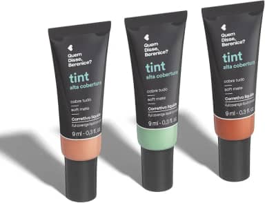 Combo Corretivo Líquido Tint Alta Cobertura: Verde 9ml + Salmão 9ml + Laranja 9ml
