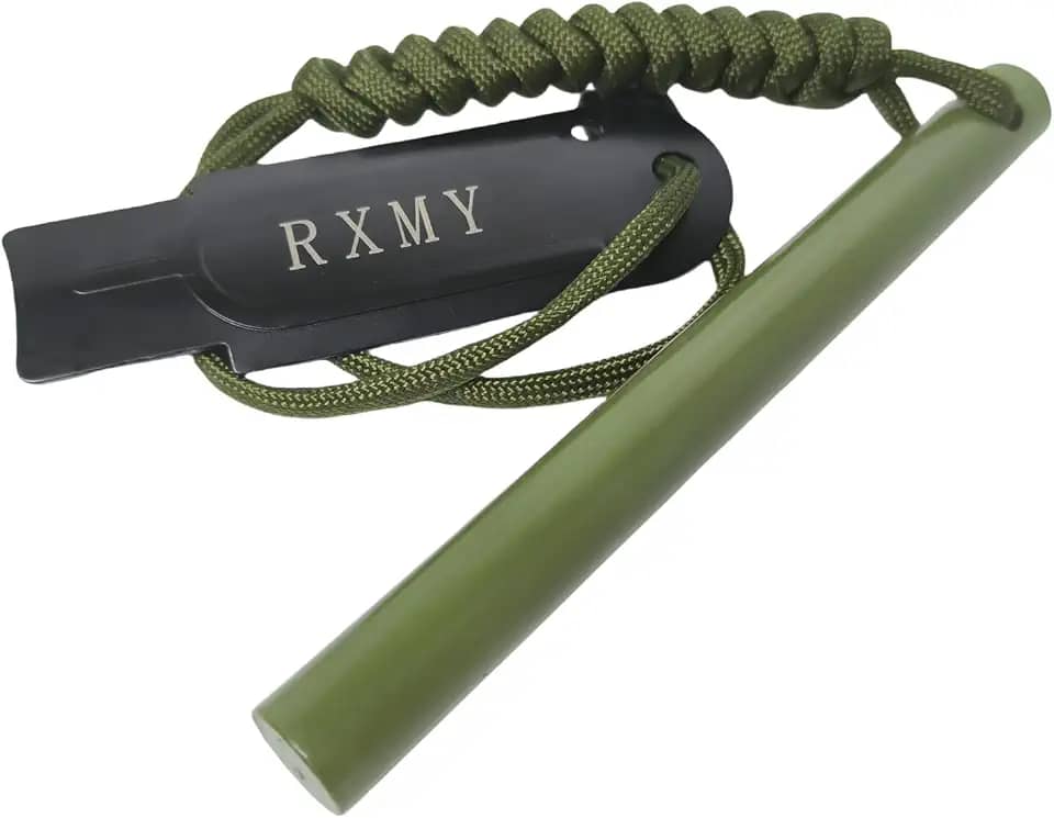 RXMY Ferramenta de sobrevivência para acionador de fogo, 12 cm, haste de ferro, acendedor de pederneira, um kit para sobrevivência na natureza. 5 (longo) x 1/5.1 cm (diâmetro)