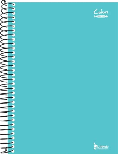 Caderno 10 matérias 200 folhas Azul turquesa Linha Colors Tamoio