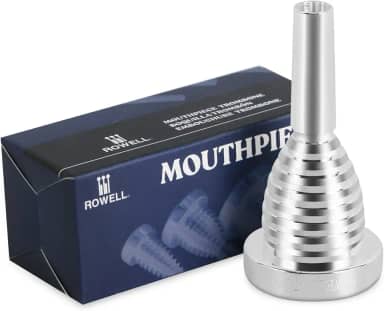 ROWELL Bocal de trombone prata 51D - latão, compatível com iniciantes e profissionais, estilo moderno, instrumento B Flat