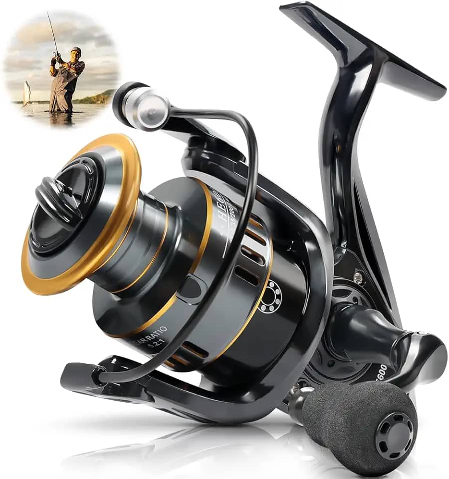 Molinete de Pesca Sports Carretel de Arremesso Longo, Perfil Baixo, 5.2:1