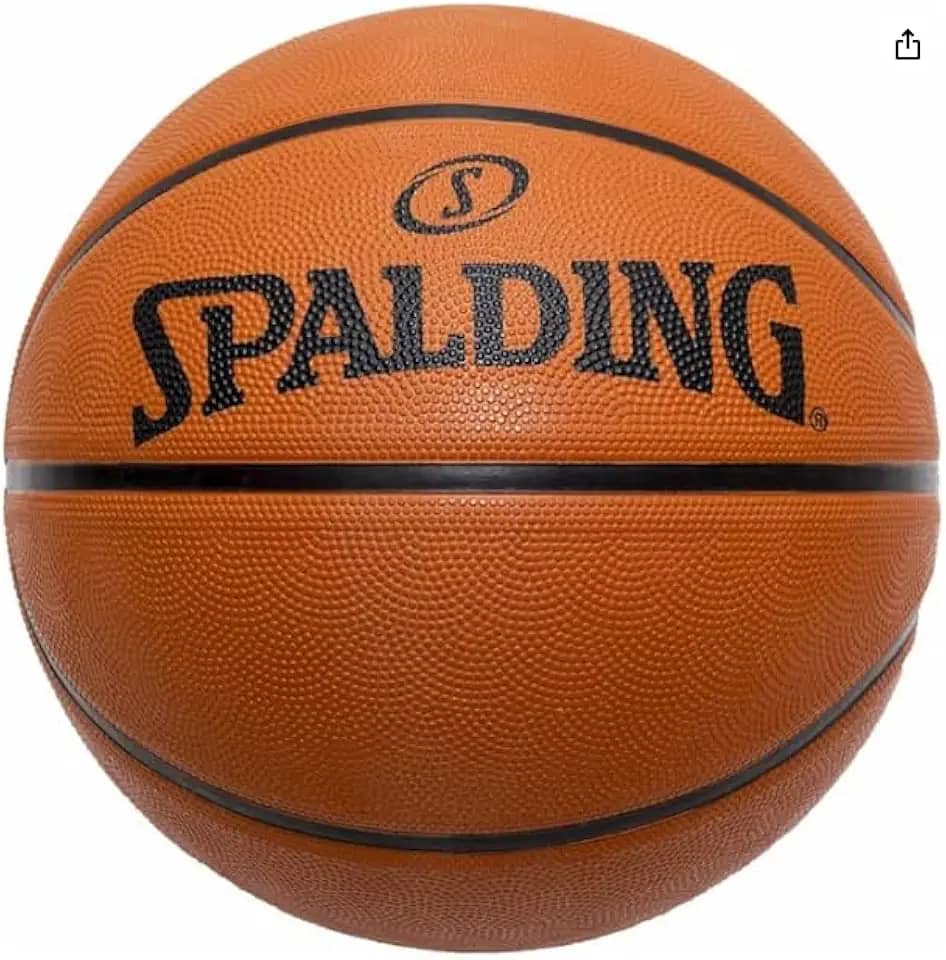 Bola de Basquete, Tamanho Padrão, Laranja, Borracha Reforçada, 74,9cm Circunferência, 580g, para Quadras Internas e Externas