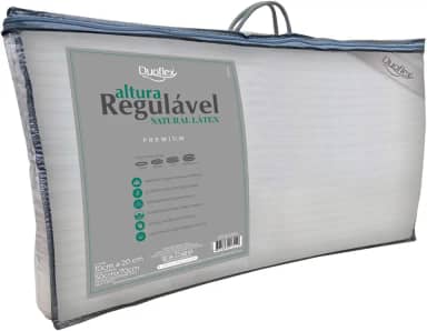 Travesseiro Duoflex Altura Regulável NATURAL LÁTEX PREMIUM, com 04 opções de altura, 50 x 70 cm