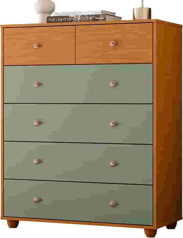 Cômoda 6 gavetas Vittoria Cinamomo/Salvia Moveis Albatroz