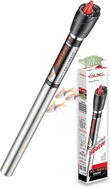 Aquecedor Automático em Inox com Termostato Para Aquário - 500w Até 500l (110v)