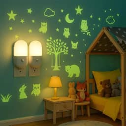 Abajur LED Mini Noturno Bivolt para Quarto Infantil: Luminária de Tomada em Acrílico - Luz Suave e Confortável para Bebês e Crianças Decora com um toque Suave e Elegante Cor Branco