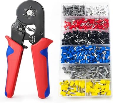 Ferramenta de crimpagem de ponteiras 0,25-6mm² Crimpador hexagonal Crimpador de terminais de fio com catraca autoajustável para terminais de fio e cabos Terminais de fio