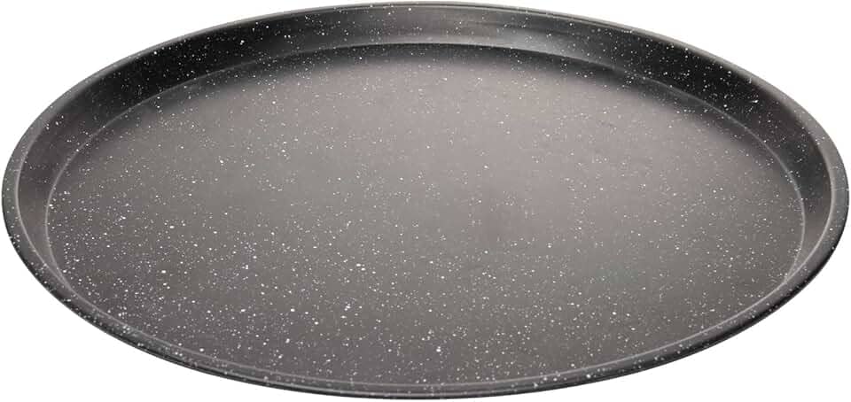 LYOR - Assadeira Redonda Antiaderente de Aço Carbono Granilite 35,5cm x 2cm - Cor Preto