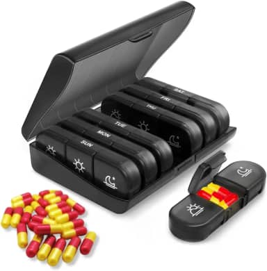 Porta Comprimidos Caixa Organizadora Remédio Semanal Diario Triplo