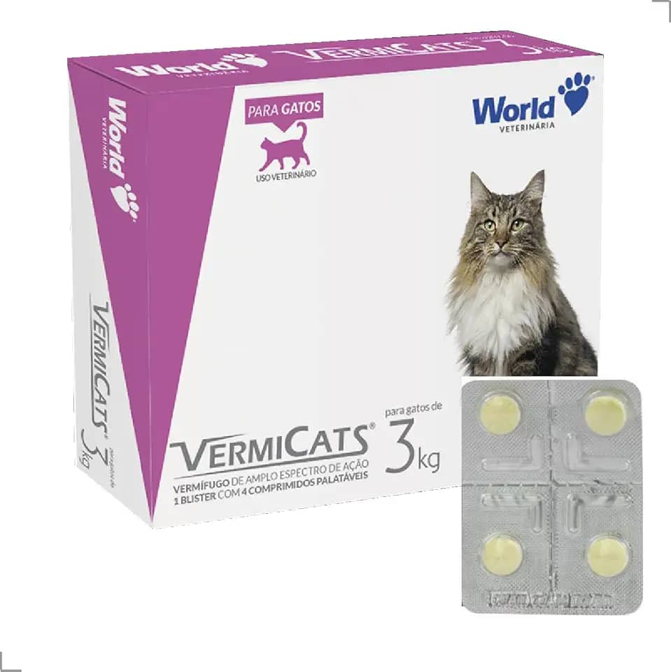 Vermifugo mastigavel para Gato 01-12kg cartela 04cp