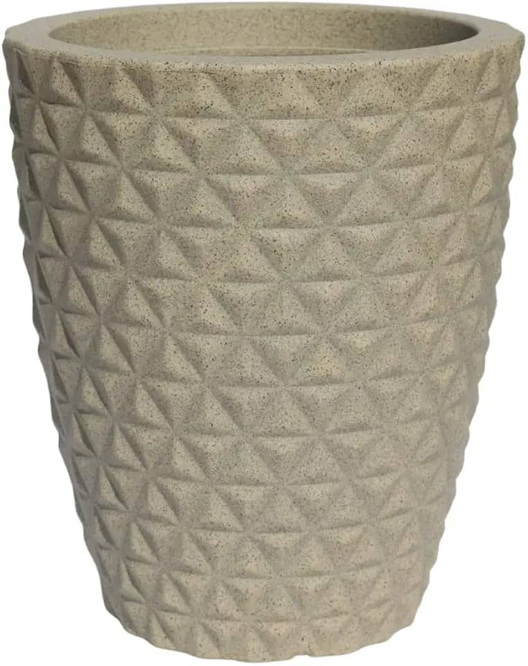 Vaso Polietileno Para Plantas Jardim Coluna Redonda Diamante N2 (Cinza)