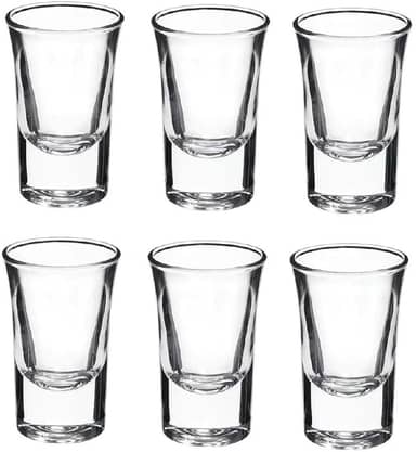 Jogo 6 Copos Shot Vidro Tequila Cachaça Vodka Dose 45ml Bar